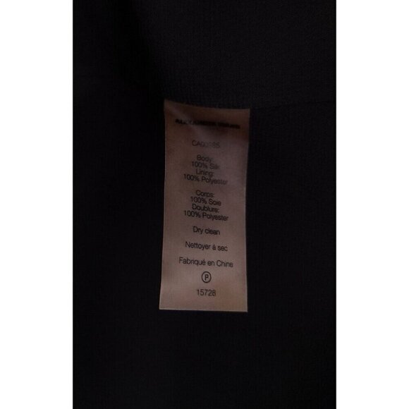 T by Alexander Wang Pleated Off-The-Shoulder Silk Dress Size 4 S Black - Picture 9 of 12